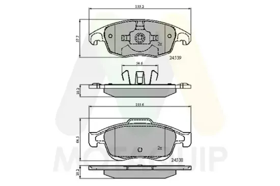 Bremsbelagsatz, Scheibenbremse Vorderachse MOTAQUIP LVXL1372 Bild Bremsbelagsatz, Scheibenbremse Vorderachse MOTAQUIP LVXL1372