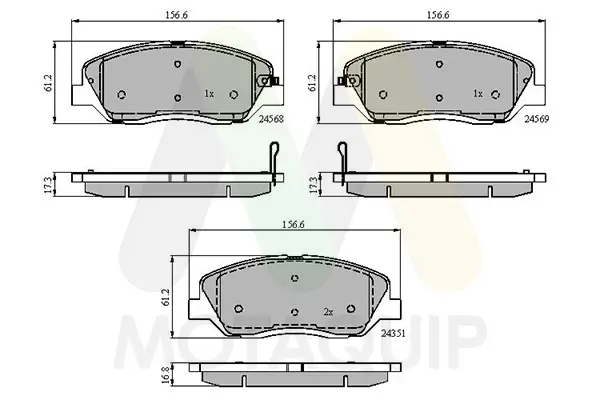 Bremsbelagsatz, Scheibenbremse Vorderachse MOTAQUIP LVXL1388