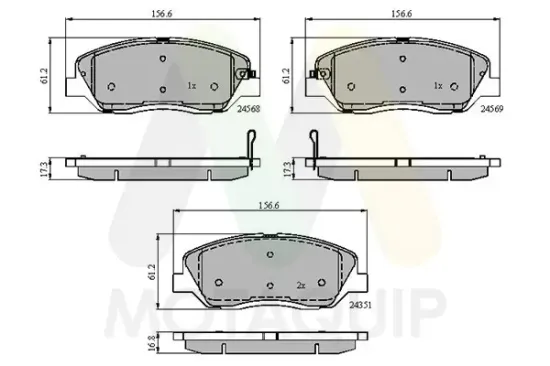 Bremsbelagsatz, Scheibenbremse Vorderachse MOTAQUIP LVXL1388 Bild Bremsbelagsatz, Scheibenbremse Vorderachse MOTAQUIP LVXL1388