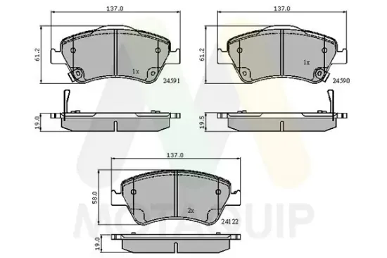 Bremsbelagsatz, Scheibenbremse Vorderachse MOTAQUIP LVXL1392 Bild Bremsbelagsatz, Scheibenbremse Vorderachse MOTAQUIP LVXL1392