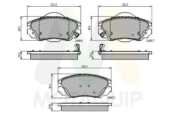 Bremsbelagsatz, Scheibenbremse Vorderachse MOTAQUIP LVXL1393