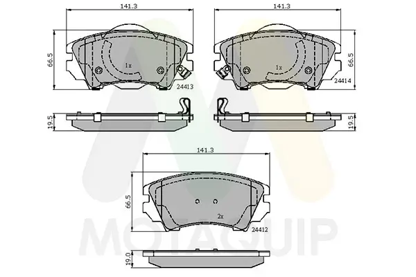 Bremsbelagsatz, Scheibenbremse Vorderachse MOTAQUIP LVXL1394
