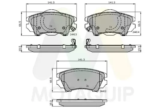 Bremsbelagsatz, Scheibenbremse Vorderachse MOTAQUIP LVXL1394 Bild Bremsbelagsatz, Scheibenbremse Vorderachse MOTAQUIP LVXL1394
