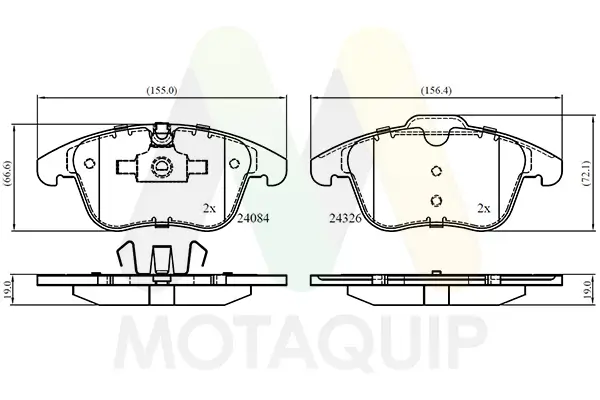 Bremsbelagsatz, Scheibenbremse Vorderachse MOTAQUIP LVXL1400