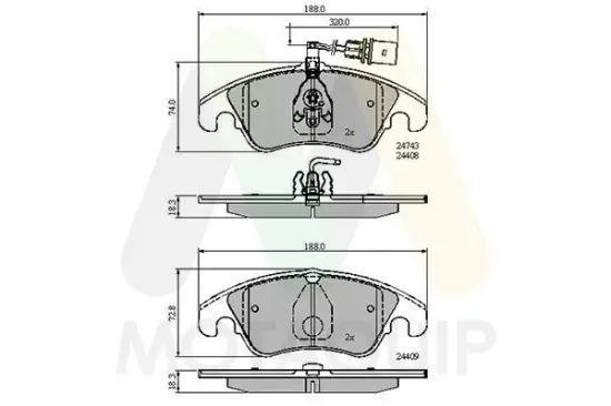 Bremsbelagsatz, Scheibenbremse Vorderachse MOTAQUIP LVXL1401 Bild Bremsbelagsatz, Scheibenbremse Vorderachse MOTAQUIP LVXL1401