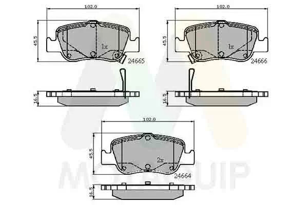 Bremsbelagsatz, Scheibenbremse Hinterachse MOTAQUIP LVXL1406