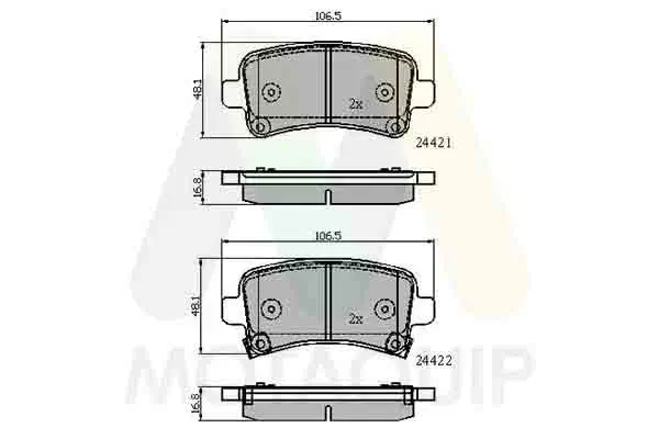 Bremsbelagsatz, Scheibenbremse Hinterachse MOTAQUIP LVXL1408