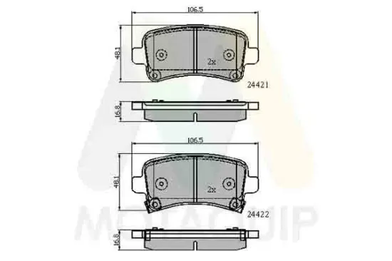 Bremsbelagsatz, Scheibenbremse Hinterachse MOTAQUIP LVXL1408 Bild Bremsbelagsatz, Scheibenbremse Hinterachse MOTAQUIP LVXL1408