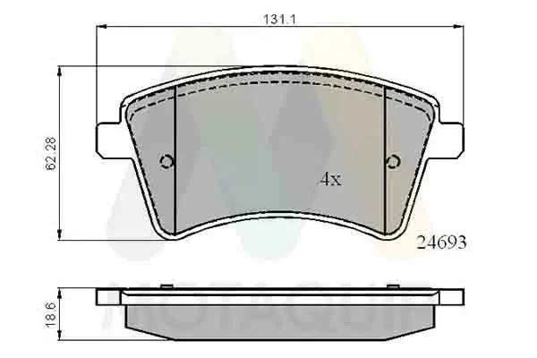 Bremsbelagsatz, Scheibenbremse Vorderachse MOTAQUIP LVXL1415