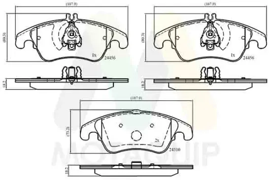 Bremsbelagsatz, Scheibenbremse Vorderachse MOTAQUIP LVXL1424 Bild Bremsbelagsatz, Scheibenbremse Vorderachse MOTAQUIP LVXL1424