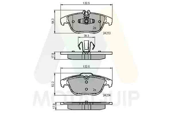 Bremsbelagsatz, Scheibenbremse Hinterachse MOTAQUIP LVXL1425