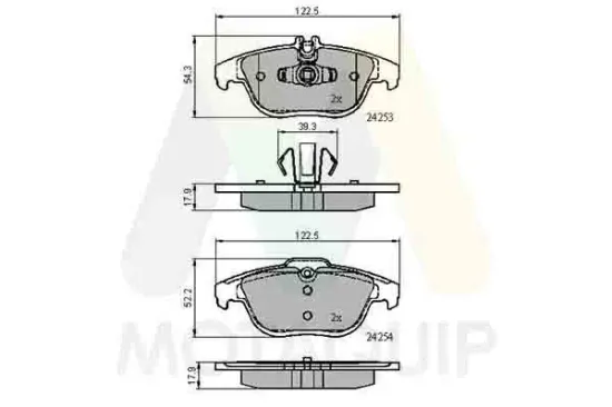 Bremsbelagsatz, Scheibenbremse Hinterachse MOTAQUIP LVXL1425 Bild Bremsbelagsatz, Scheibenbremse Hinterachse MOTAQUIP LVXL1425