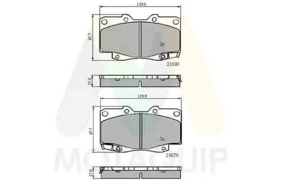 Bremsbelagsatz, Scheibenbremse Vorderachse MOTAQUIP LVXL1430 Bild Bremsbelagsatz, Scheibenbremse Vorderachse MOTAQUIP LVXL1430