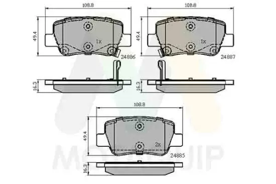 Bremsbelagsatz, Scheibenbremse Hinterachse MOTAQUIP LVXL1621 Bild Bremsbelagsatz, Scheibenbremse Hinterachse MOTAQUIP LVXL1621