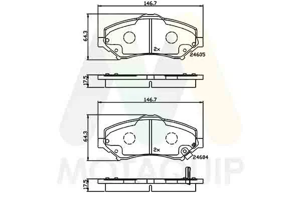 Bremsbelagsatz, Scheibenbremse Vorderachse MOTAQUIP LVXL1629