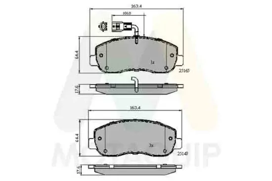 Bremsbelagsatz, Scheibenbremse Vorderachse MOTAQUIP LVXL1636 Bild Bremsbelagsatz, Scheibenbremse Vorderachse MOTAQUIP LVXL1636