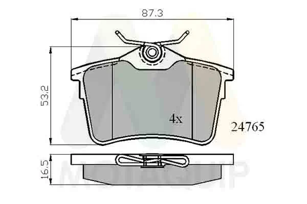 Bremsbelagsatz, Scheibenbremse Hinterachse MOTAQUIP LVXL1639