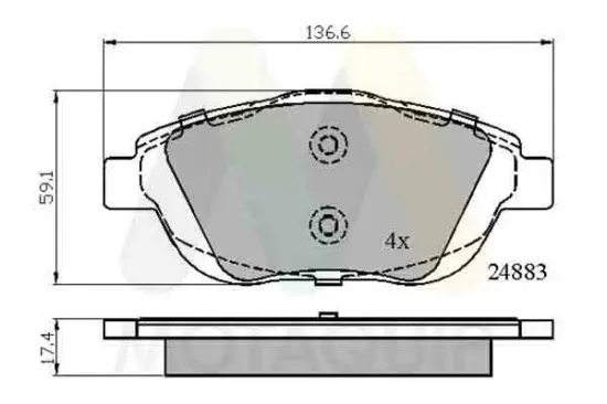 Bremsbelagsatz, Scheibenbremse Vorderachse MOTAQUIP LVXL1640 Bild Bremsbelagsatz, Scheibenbremse Vorderachse MOTAQUIP LVXL1640