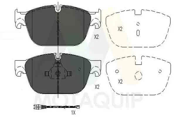 Bremsbelagsatz, Scheibenbremse Vorderachse MOTAQUIP LVXL1642