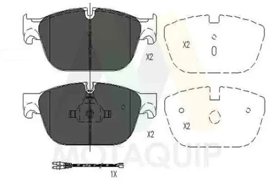 Bremsbelagsatz, Scheibenbremse Vorderachse MOTAQUIP LVXL1642 Bild Bremsbelagsatz, Scheibenbremse Vorderachse MOTAQUIP LVXL1642