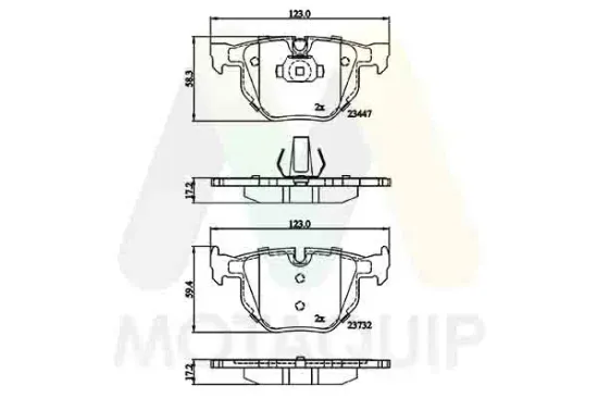 Bremsbelagsatz, Scheibenbremse Hinterachse MOTAQUIP LVXL1653 Bild Bremsbelagsatz, Scheibenbremse Hinterachse MOTAQUIP LVXL1653
