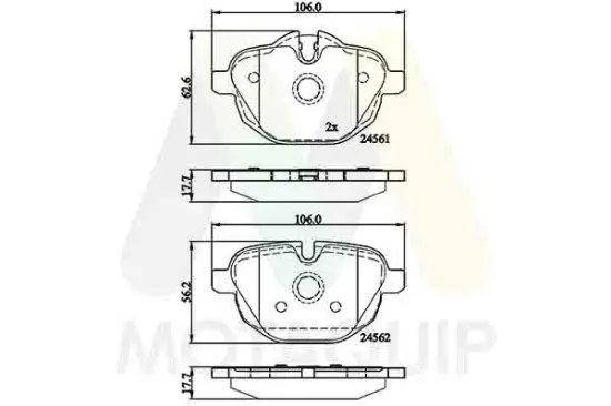 Bremsbelagsatz, Scheibenbremse Hinterachse MOTAQUIP LVXL1667 Bild Bremsbelagsatz, Scheibenbremse Hinterachse MOTAQUIP LVXL1667