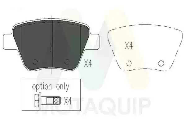 Bremsbelagsatz, Scheibenbremse Hinterachse MOTAQUIP LVXL1668