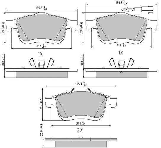 Bremsbelagsatz, Scheibenbremse Vorderachse MOTAQUIP LVXL1678 Bild Bremsbelagsatz, Scheibenbremse Vorderachse MOTAQUIP LVXL1678