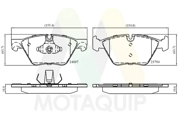 Bremsbelagsatz, Scheibenbremse Vorderachse MOTAQUIP LVXL1715