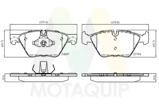 Bremsbelagsatz, Scheibenbremse Vorderachse MOTAQUIP LVXL1715 Bild Bremsbelagsatz, Scheibenbremse Vorderachse MOTAQUIP LVXL1715