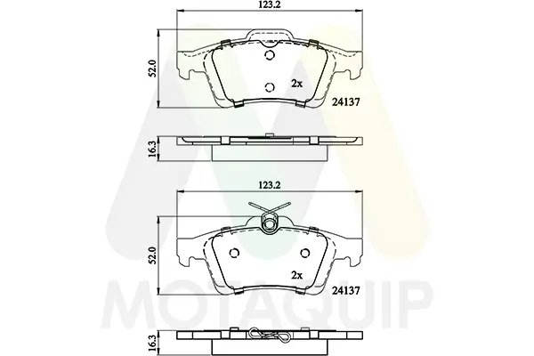 Bremsbelagsatz, Scheibenbremse Hinterachse MOTAQUIP LVXL1720