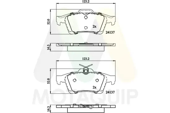 Bremsbelagsatz, Scheibenbremse Hinterachse MOTAQUIP LVXL1720 Bild Bremsbelagsatz, Scheibenbremse Hinterachse MOTAQUIP LVXL1720