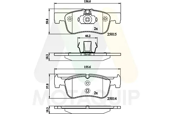 Bremsbelagsatz, Scheibenbremse Vorderachse MOTAQUIP LVXL1728