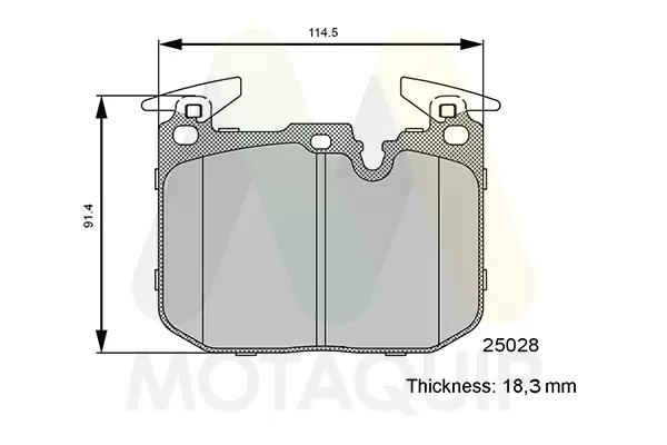 Bremsbelagsatz, Scheibenbremse Vorderachse MOTAQUIP LVXL1733