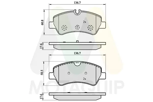 Bremsbelagsatz, Scheibenbremse Hinterachse MOTAQUIP LVXL1745