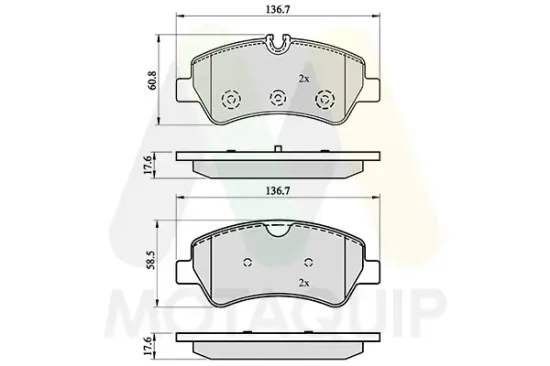 Bremsbelagsatz, Scheibenbremse Hinterachse MOTAQUIP LVXL1745 Bild Bremsbelagsatz, Scheibenbremse Hinterachse MOTAQUIP LVXL1745