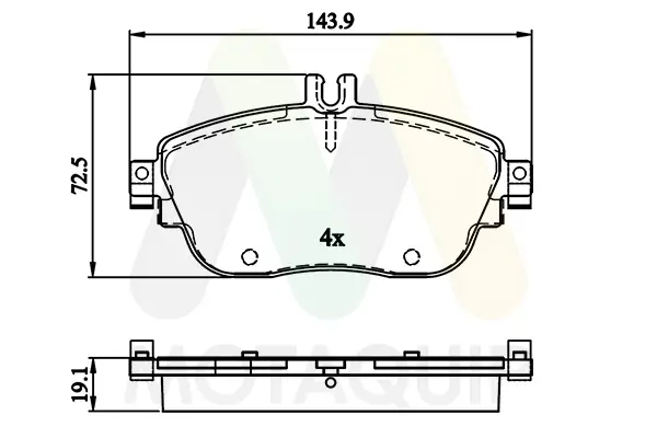 Bremsbelagsatz, Scheibenbremse Vorderachse MOTAQUIP LVXL1747