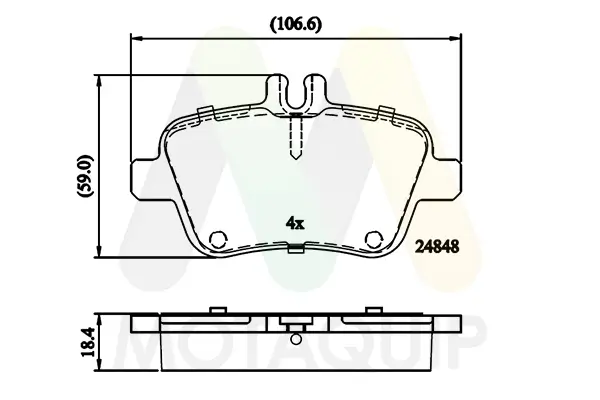 Bremsbelagsatz, Scheibenbremse Hinterachse MOTAQUIP LVXL1748