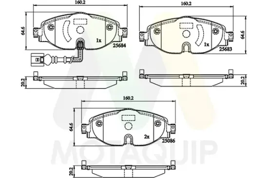 Bremsbelagsatz, Scheibenbremse MOTAQUIP LVXL1749 Bild Bremsbelagsatz, Scheibenbremse MOTAQUIP LVXL1749