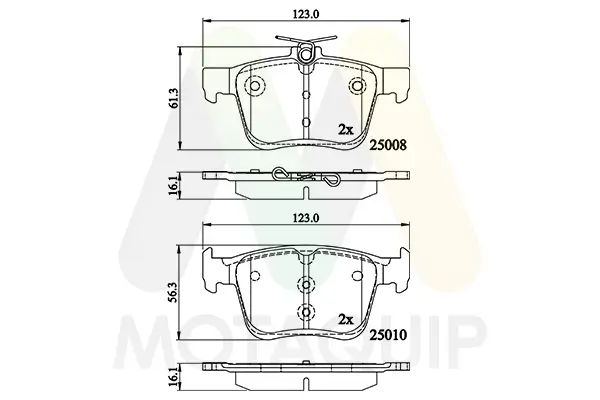 Bremsbelagsatz, Scheibenbremse Hinterachse MOTAQUIP LVXL1751