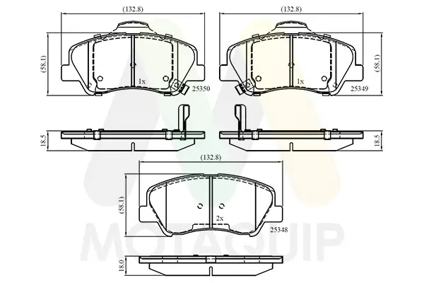 Bremsbelagsatz, Scheibenbremse Vorderachse MOTAQUIP LVXL1752
