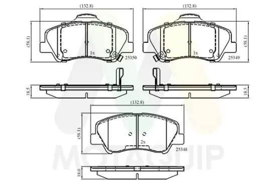 Bremsbelagsatz, Scheibenbremse Vorderachse MOTAQUIP LVXL1752 Bild Bremsbelagsatz, Scheibenbremse Vorderachse MOTAQUIP LVXL1752