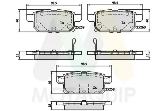 Bremsbelagsatz, Scheibenbremse Hinterachse MOTAQUIP LVXL1753 Bild Bremsbelagsatz, Scheibenbremse Hinterachse MOTAQUIP LVXL1753