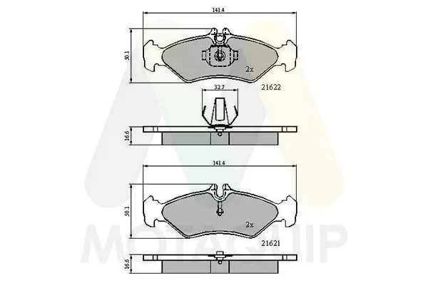 Bremsbelagsatz, Scheibenbremse Hinterachse MOTAQUIP LVXL175