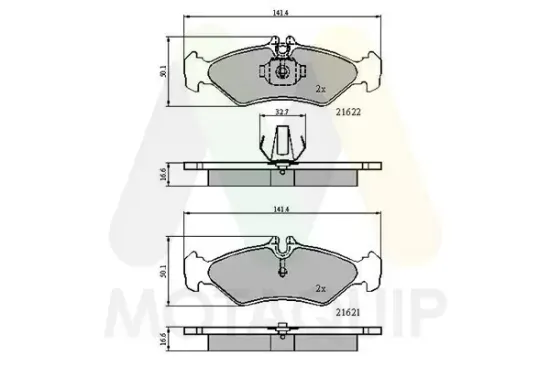 Bremsbelagsatz, Scheibenbremse Hinterachse MOTAQUIP LVXL175 Bild Bremsbelagsatz, Scheibenbremse Hinterachse MOTAQUIP LVXL175