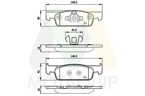 Bremsbelagsatz, Scheibenbremse Vorderachse MOTAQUIP LVXL1765 Bild Bremsbelagsatz, Scheibenbremse Vorderachse MOTAQUIP LVXL1765