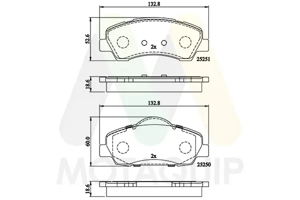 Bremsbelagsatz, Scheibenbremse Vorderachse MOTAQUIP LVXL1771