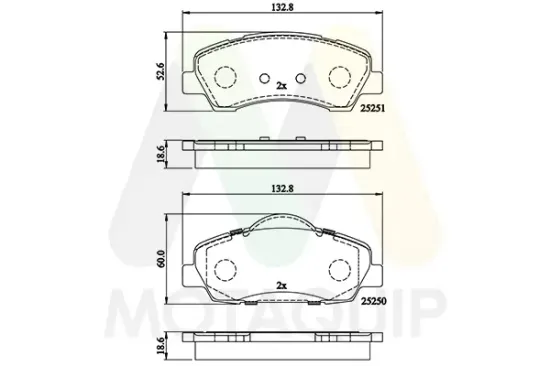 Bremsbelagsatz, Scheibenbremse Vorderachse MOTAQUIP LVXL1771 Bild Bremsbelagsatz, Scheibenbremse Vorderachse MOTAQUIP LVXL1771