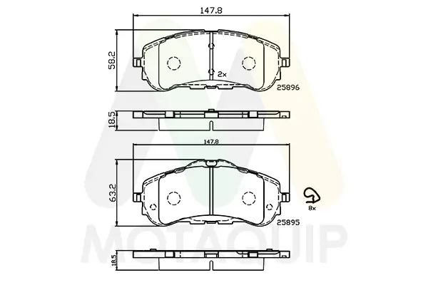 Bremsbelagsatz, Scheibenbremse MOTAQUIP LVXL1772