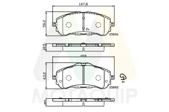 Bremsbelagsatz, Scheibenbremse MOTAQUIP LVXL1772 Bild Bremsbelagsatz, Scheibenbremse MOTAQUIP LVXL1772